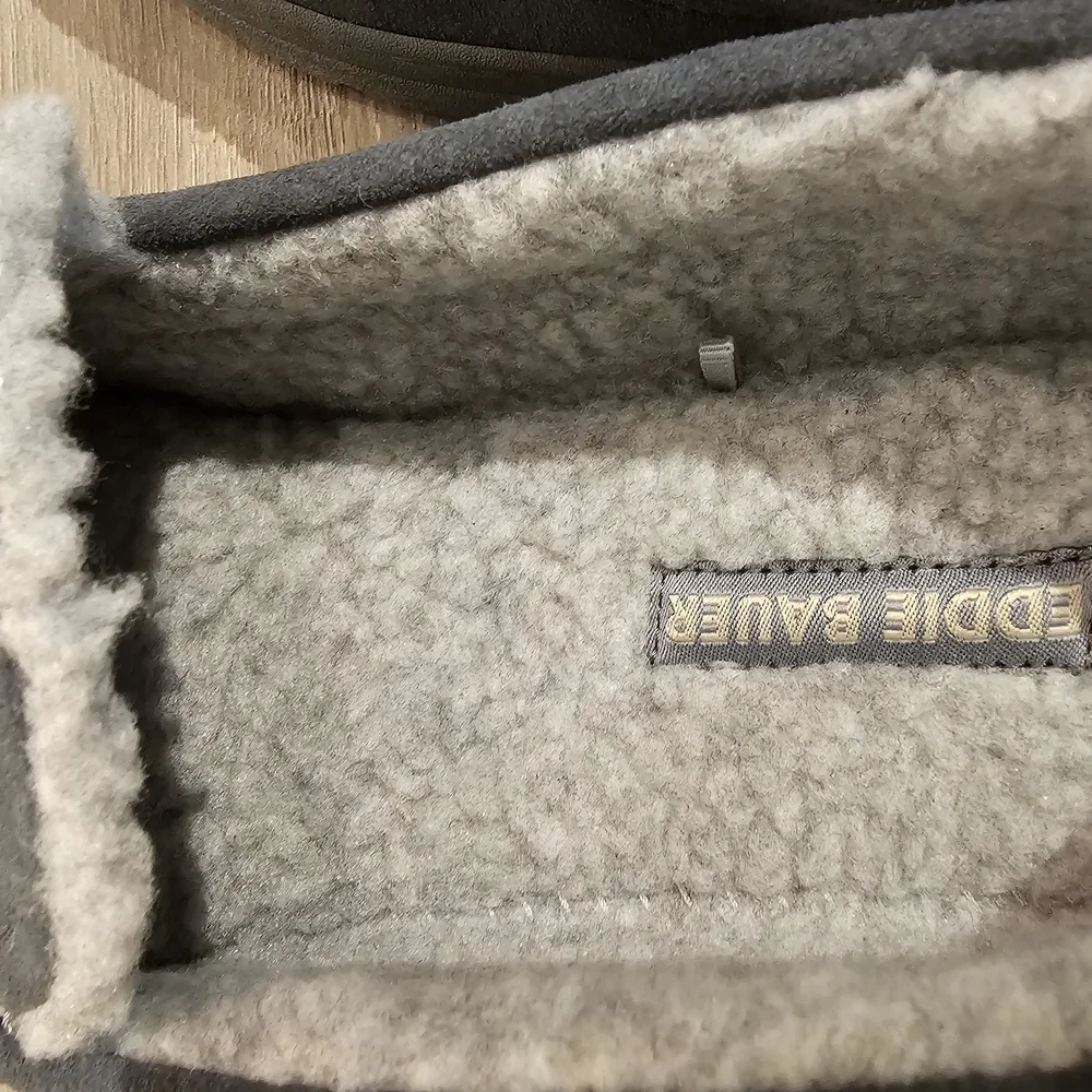 Eddie Bauer Men's Gray Moccasin Slippers